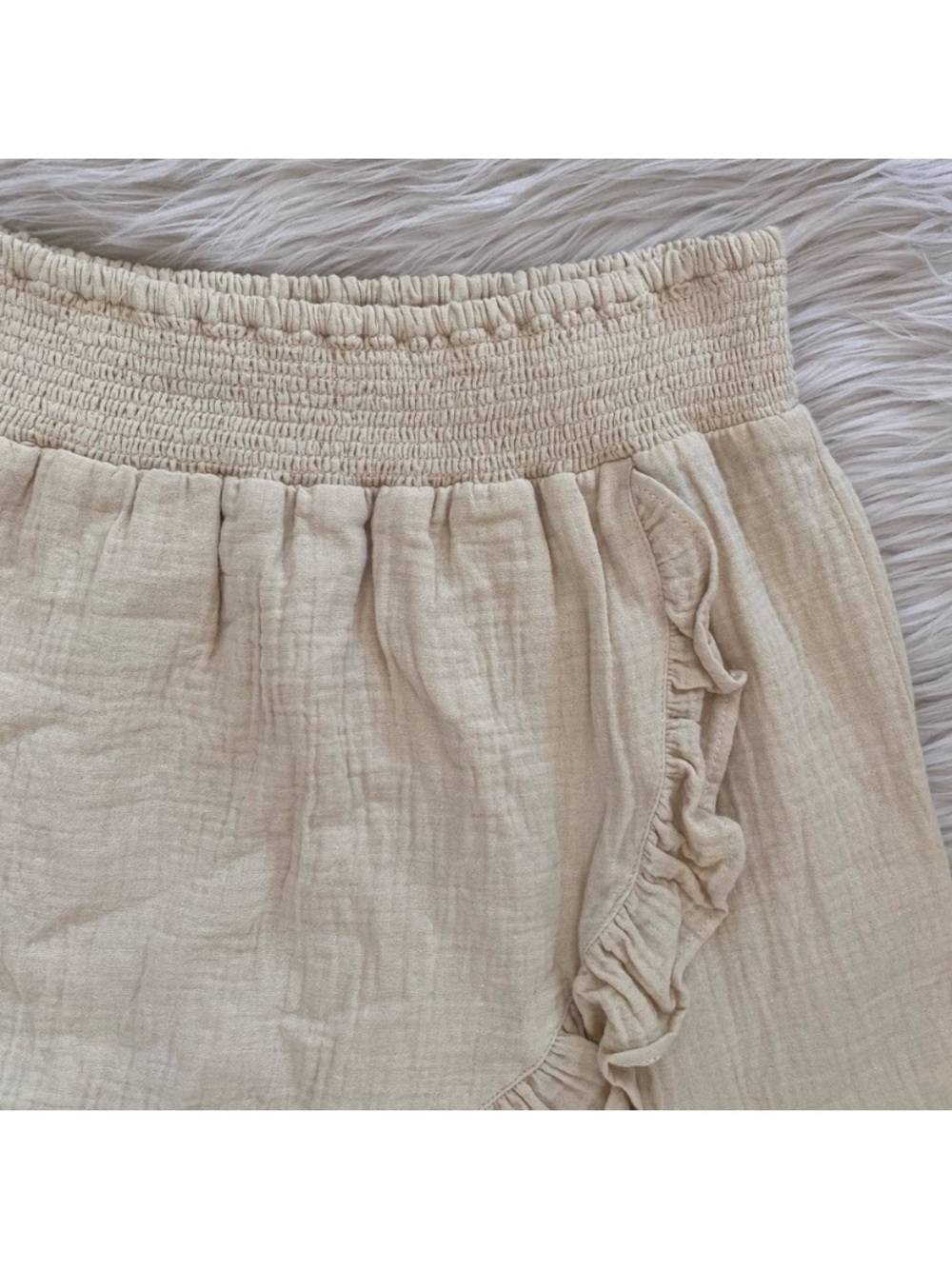 Rylee + Cru Wrap Ruffle Skirt Butter Yellow Cream Gauzy Cotton Girls 12-14Y - Picture 3 of 8